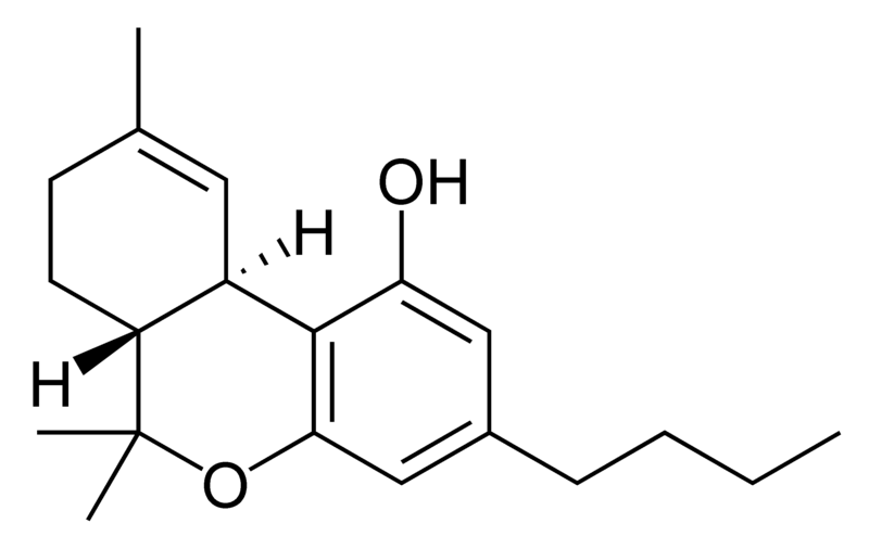Chemical structure of delta-9-tetrahydrocannabinol-C4