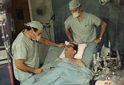 Dr. Liotta is talking to Mr. Karp and Dr. Cooley is observing (April 5 1969)
