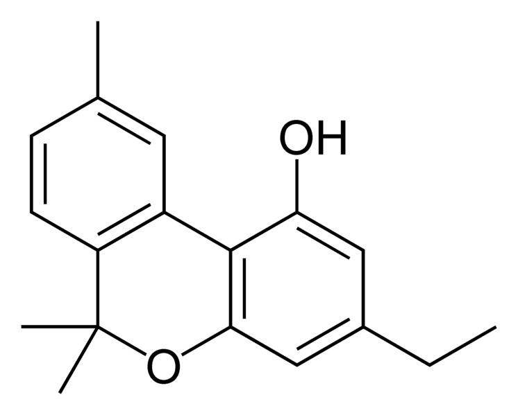 Chemical structure of cannabinol-C2