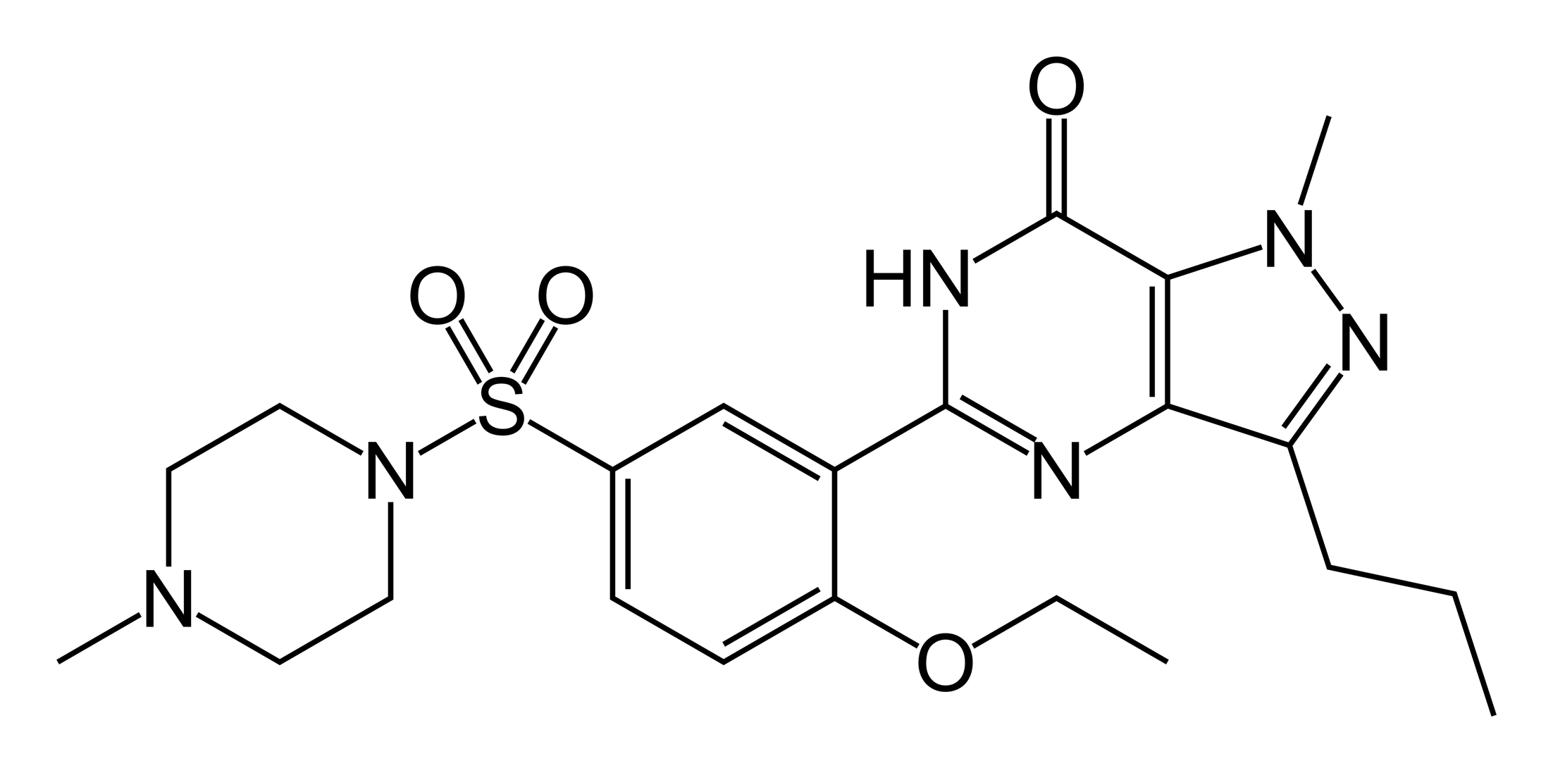 Chemical structure of Sildenafil