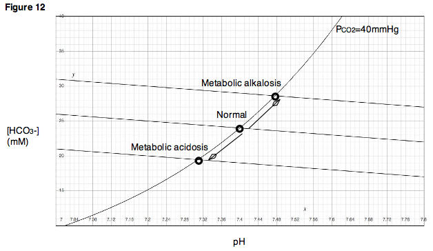 Figure 12. Alterations in the concentrations of acidic or basic metabolites may result in metabolic acidosis or metabolic alkalosis.