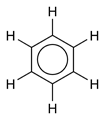 Benzene, with the delocalization of the electrons indicated by the circle.