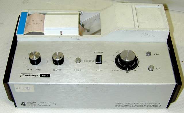 The Cambridge VS4, a popular ECG instrument of the 1970s and 1980s. Solid state technology.