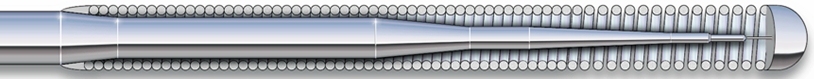 Image of a stainless steel guidewire core, Courtesy of Abbott vascular