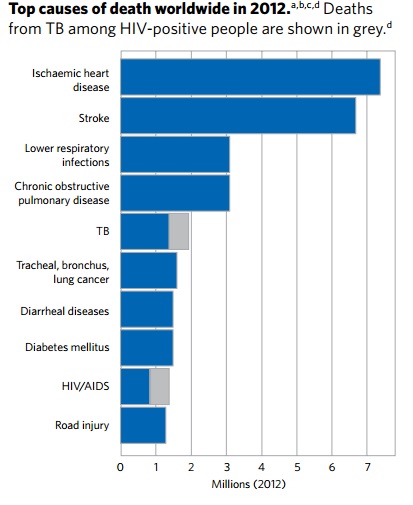 Image 5 - TB is in the top 10 causes of death in 2015. - WHO 2016 TB Report)[3]