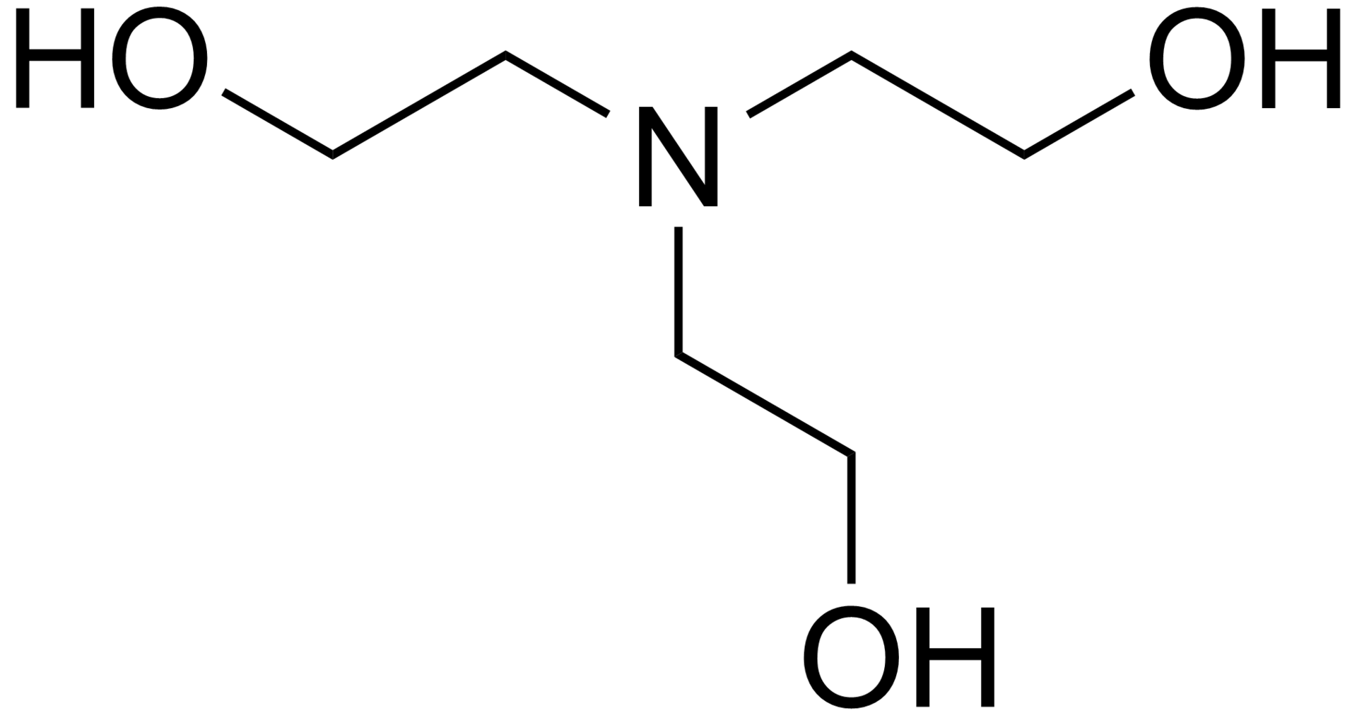 Skeletal formula of triethanolamine