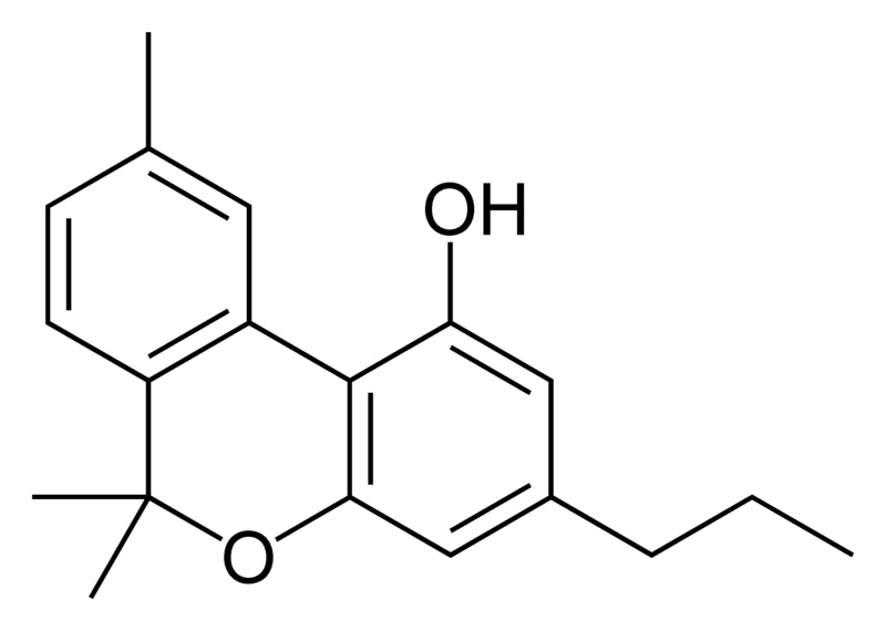 Chemical structure of cannabivarin.