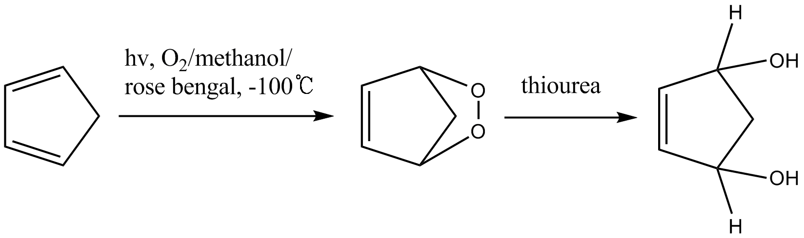 reduction of cyclic peroxide