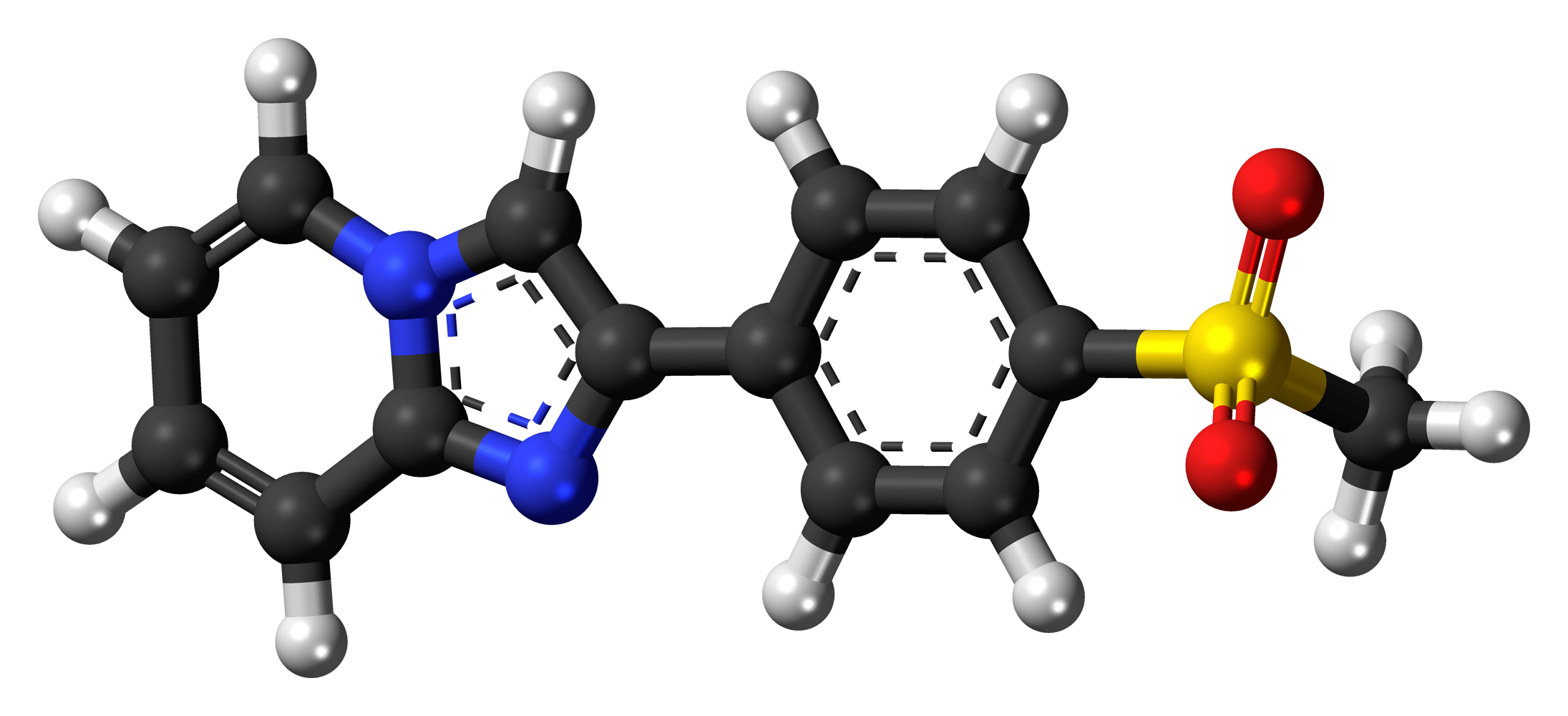 Ball-and-stick model of the zolimidine molecule