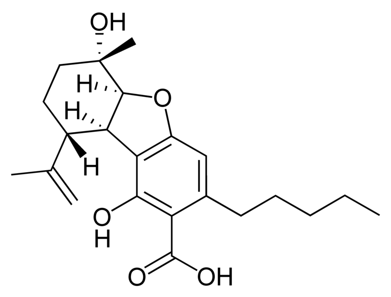 Chemical structure of cannabielsoic acid B.