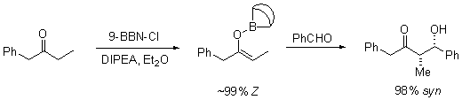 Syn-aldol formation via E-enolate