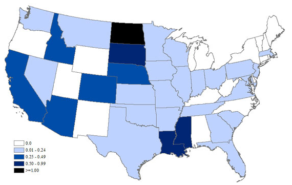 File:West Nile Virus Neuroinvasive Disease Incidence by State.png